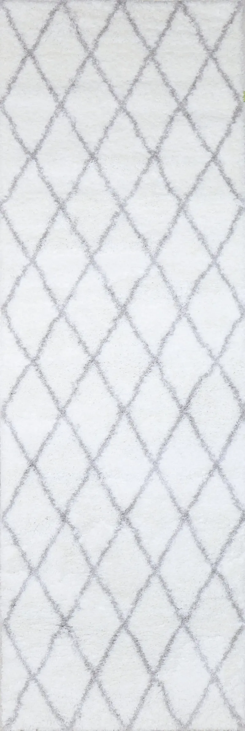 Faris White and Gray 8 Foot Runner Rug