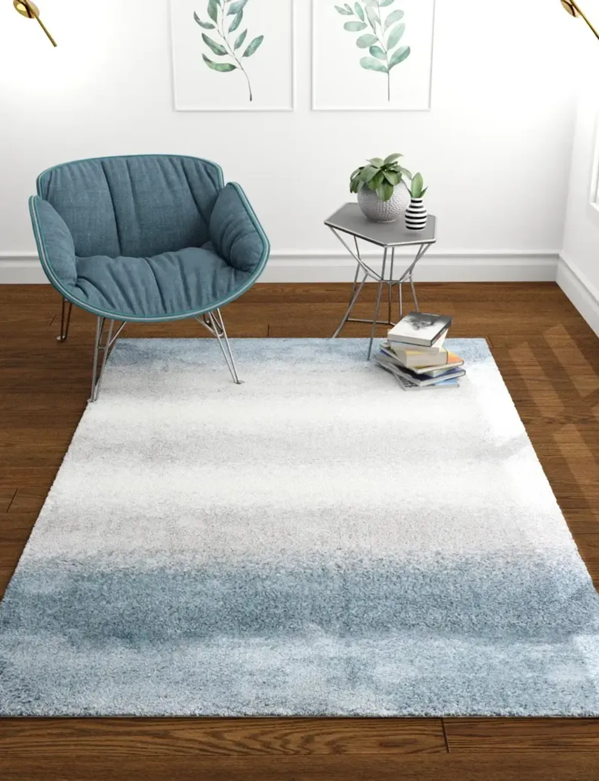 Felton Blue and Gray 5 x 8 Area Rug