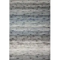 Lacey Gray and Blue Geometric 8 x 10 Area Rug