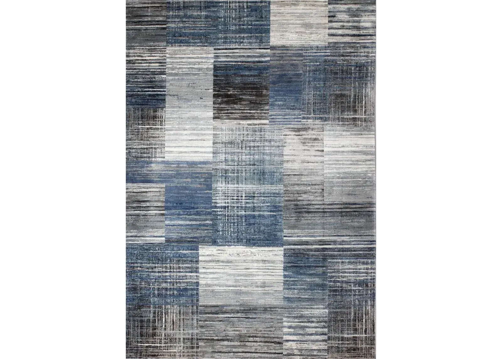 Laney Blue and Gray 8 Foot Runner Rug