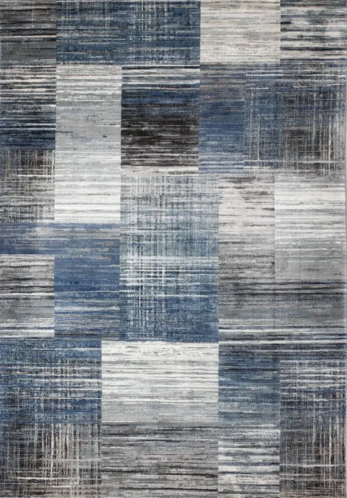 Laney Blue and Gray 8 Foot Runner Rug