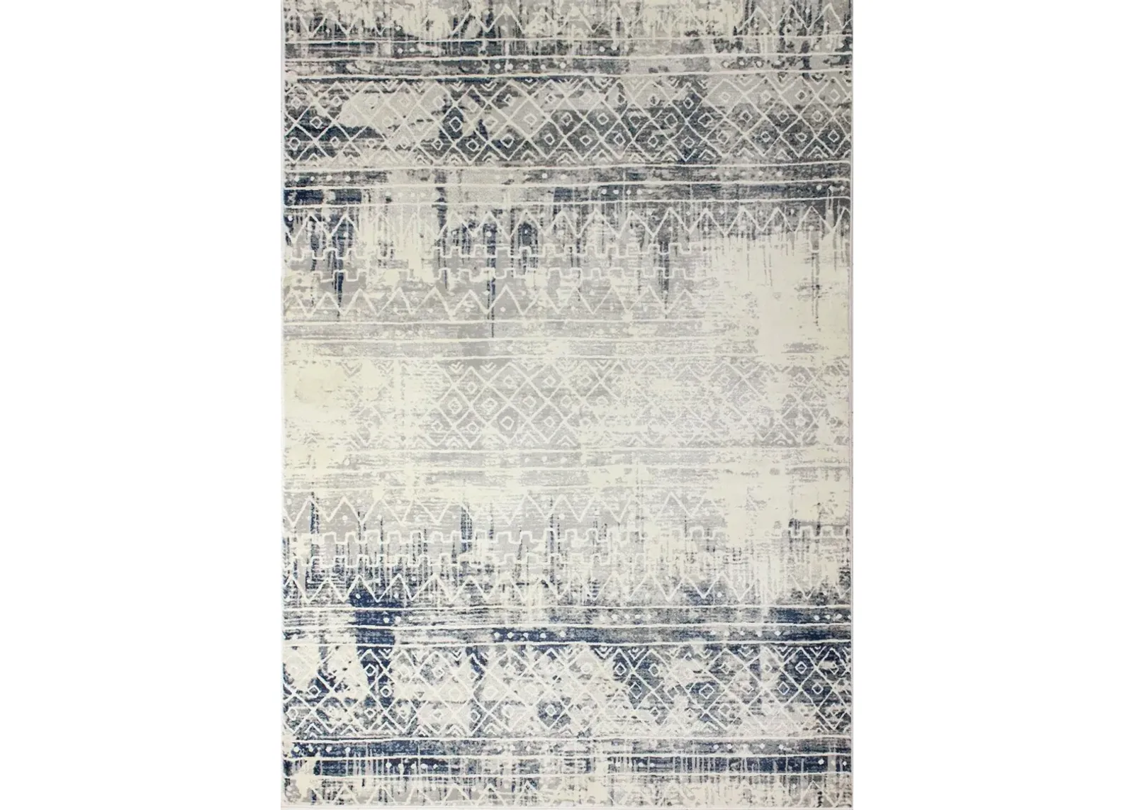 Livia Blue and Gray Bohemian 8 Foot Runner Rug