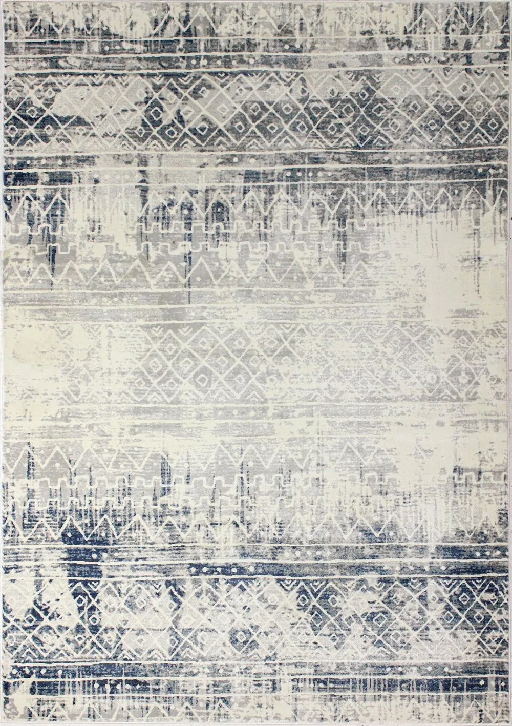 Livia Blue and Gray Bohemian 4 x 6 Area Rug