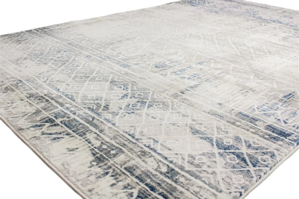 Livia Blue and Gray Bohemian 8 x 10 Area Rug