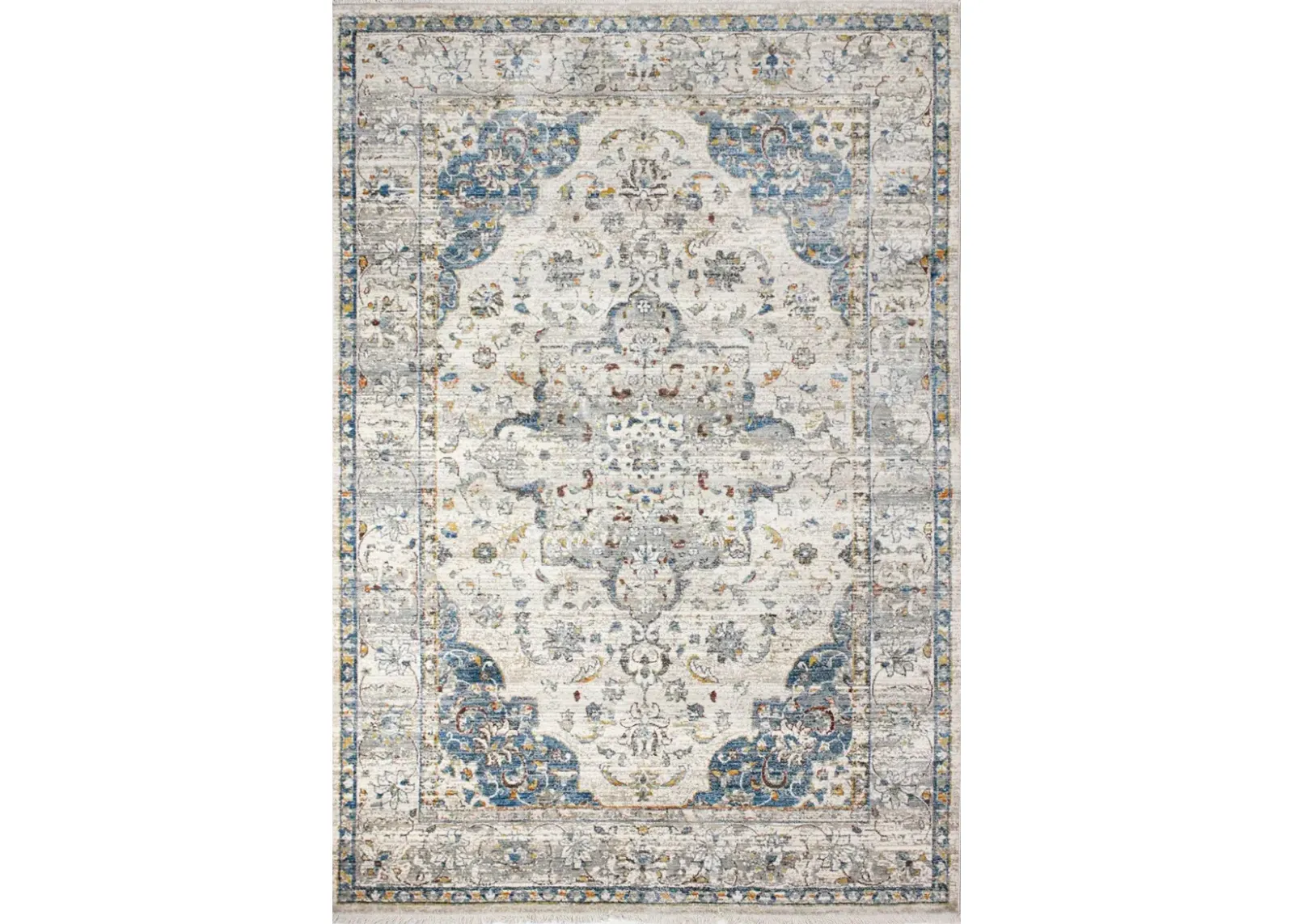 Gamaliel Blue and Ivory Bohemian 4 x 6 Area Rug