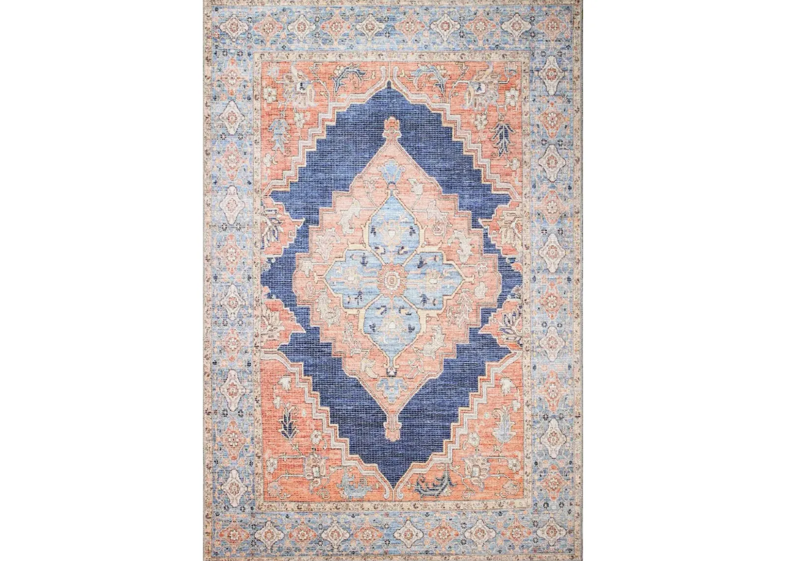 Zoelle Distressed Navy 5 x 8 Area Rug