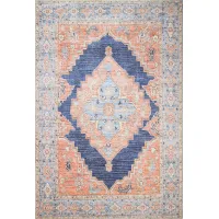 Zoelle Distressed Navy 5 x 8 Area Rug