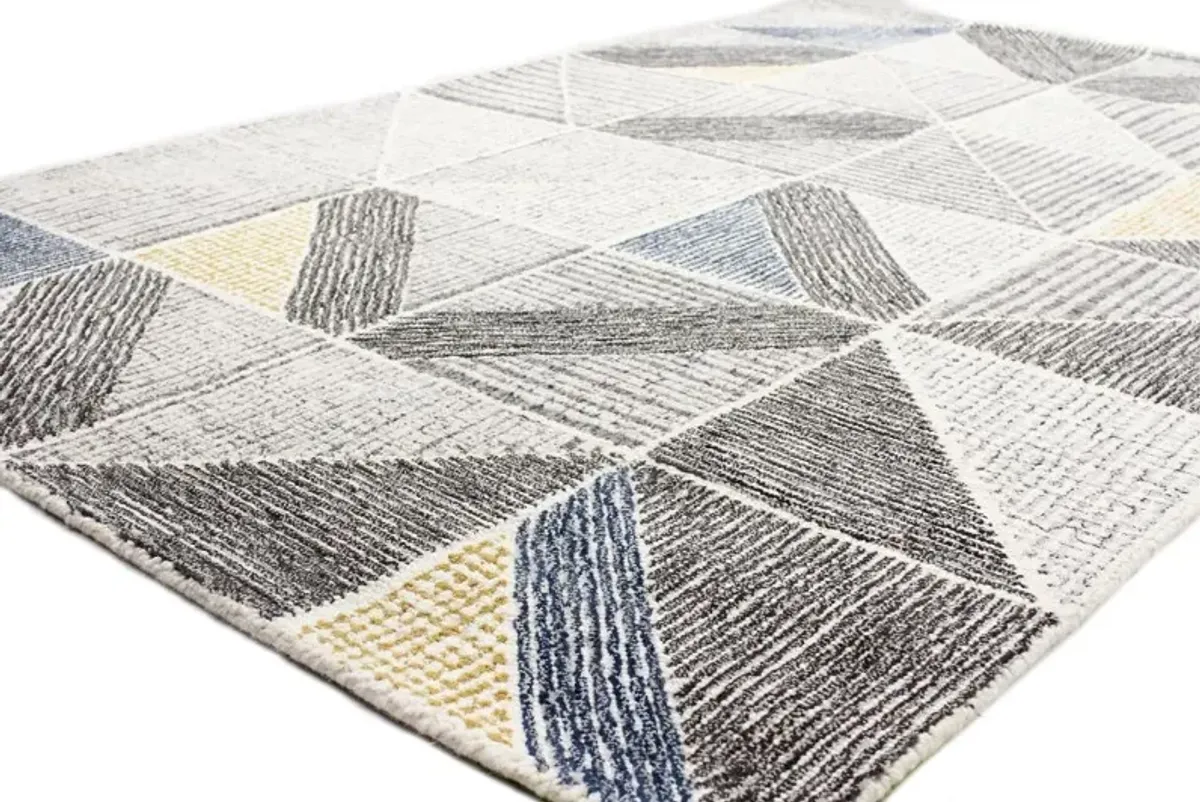 Emmett Gray Geometric 8 x 10 Area Rug