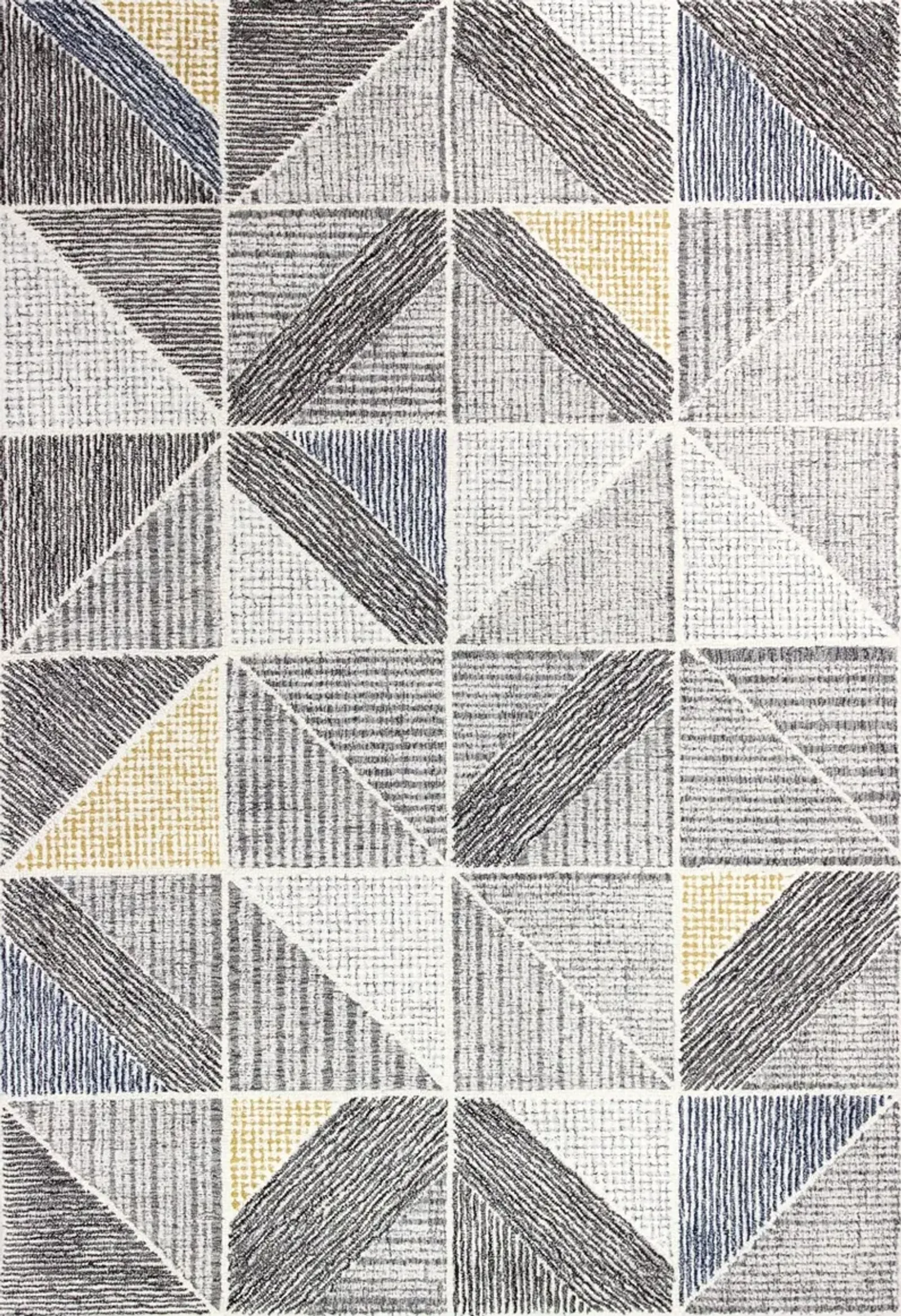 Emmett Gray Geometric 8 x 10 Area Rug