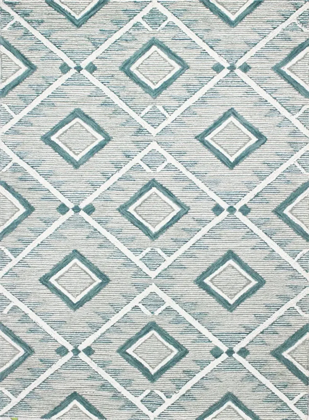 Ember Geometric Teal 8 Foot Runner Rug