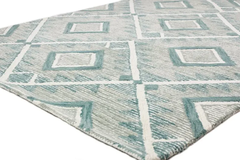 Ember Geometric Teal 4 x 6 Area Rug