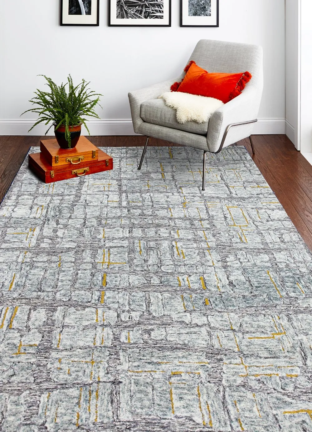 Noor Gray Wool 4 x 6 Area Rug