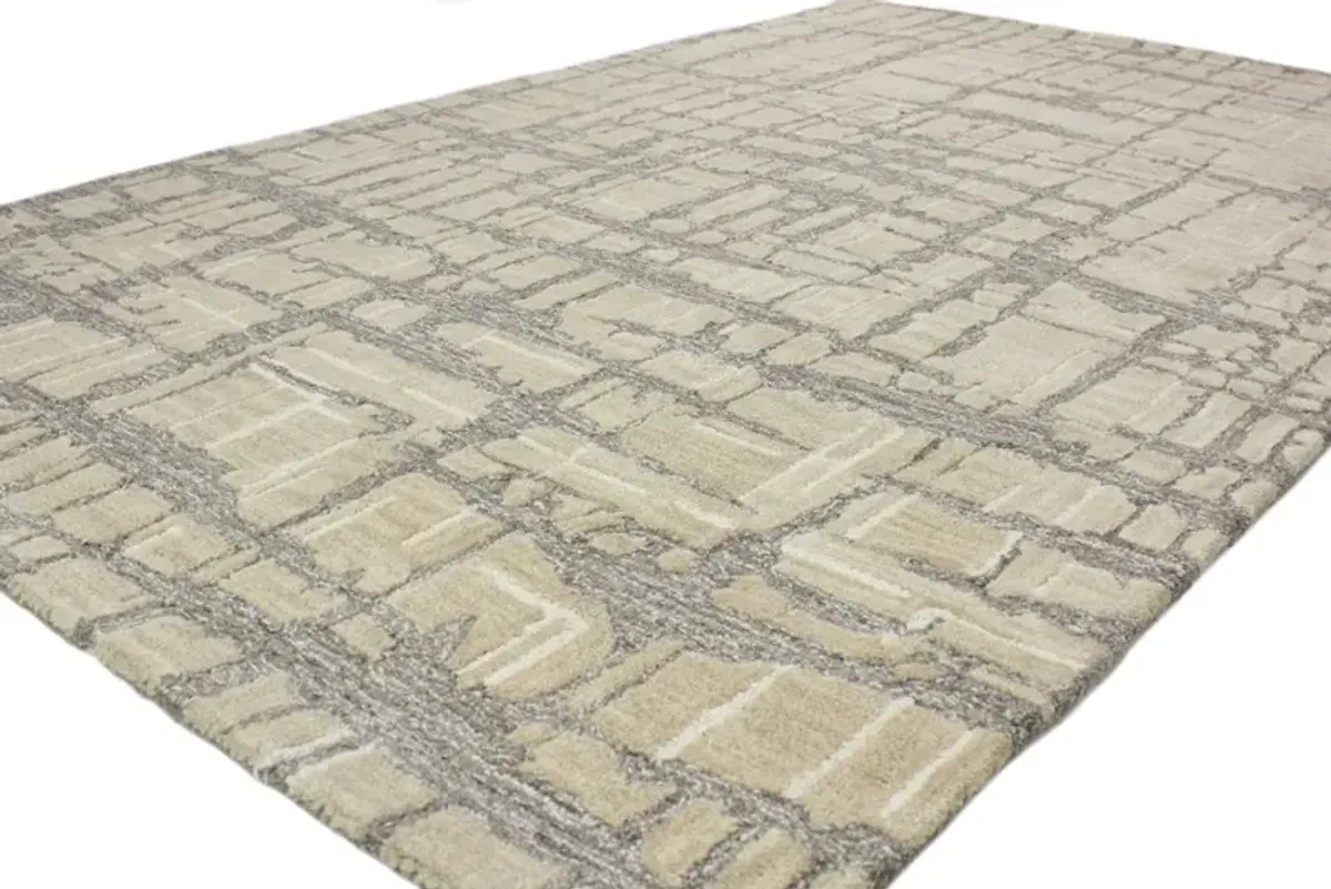 Noor Taupe Wool 8 Foot Runner Rug