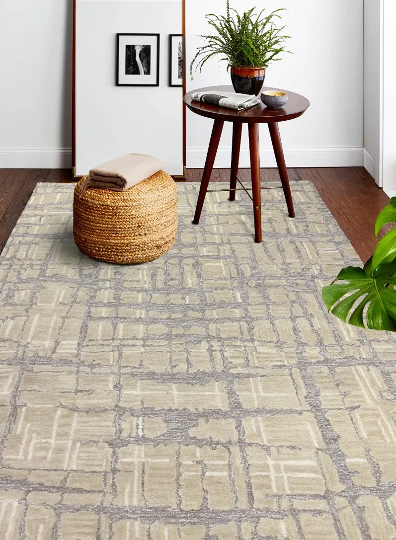 Noor Taupe Wool 8 x 10 Area Rug