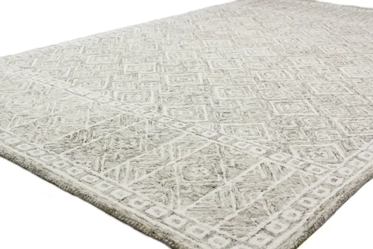 Nevin Taupe Geometric 8 Foot Runner Rug