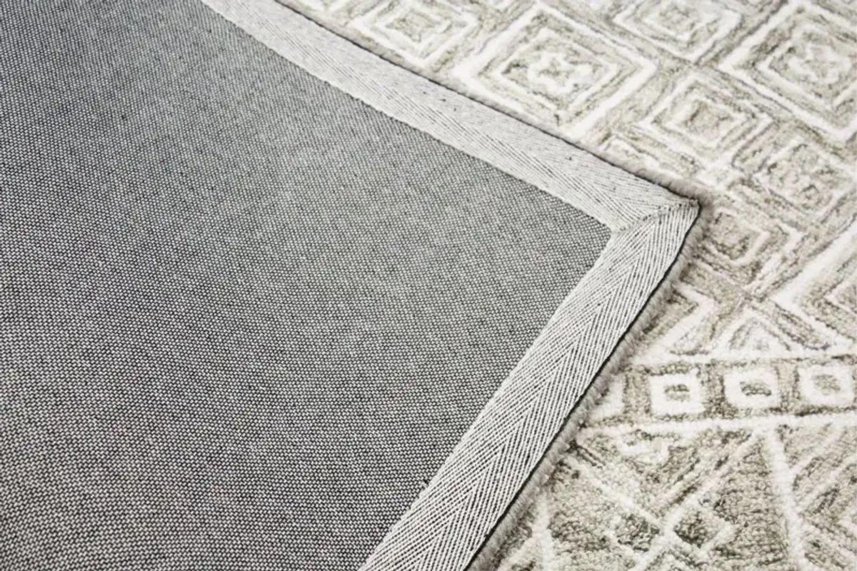 Nevin Taupe Geometric 5 x 8 Area Rug