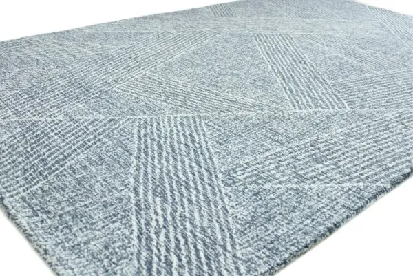 Nathanial Slate and White Striped 5 x 8 Area Rug