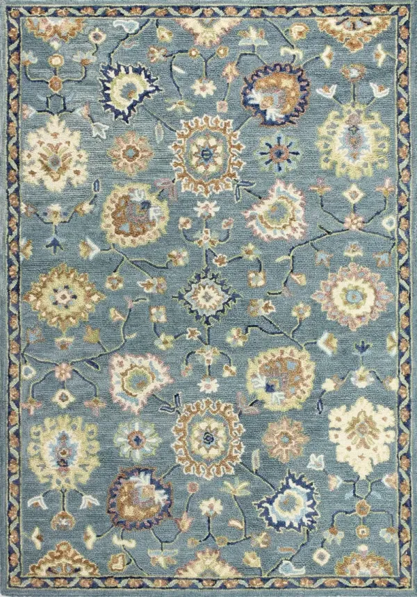 Novalie Floral Teal 8 Foot Runner Rug