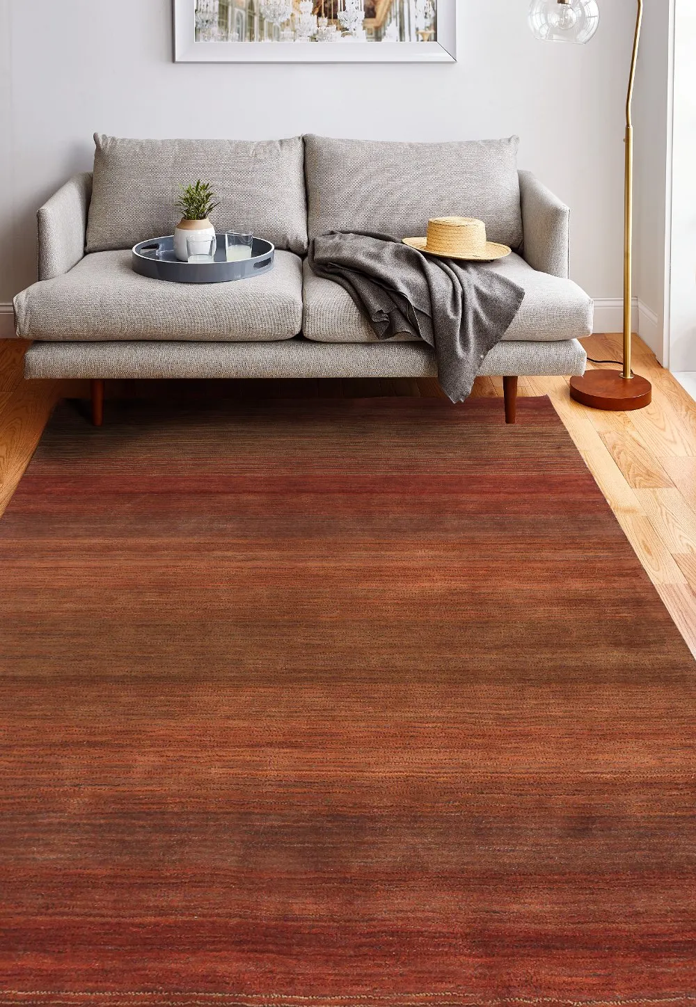 Sacramento Ombre Rust 4 x 6 Area Rug