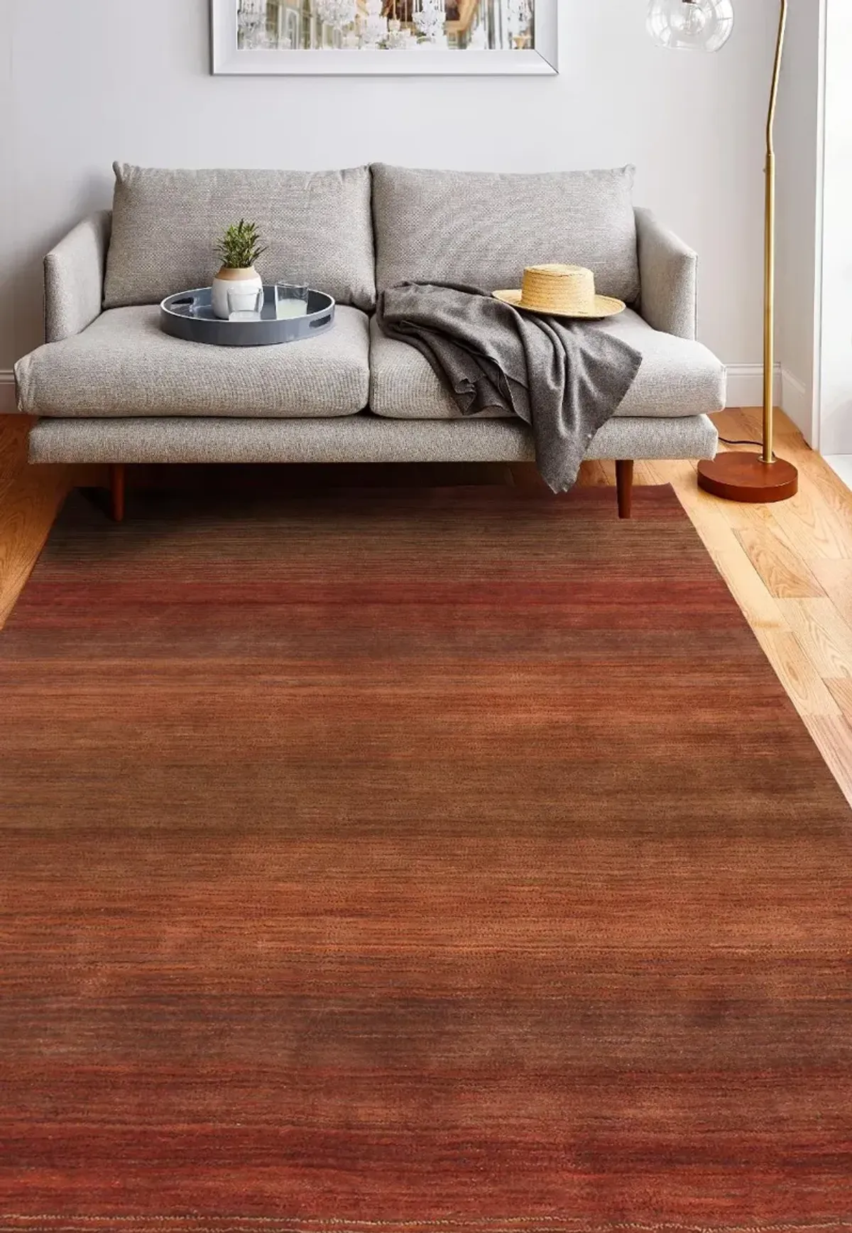 Sacramento Ombre Rust 8 x 10 Area Rug