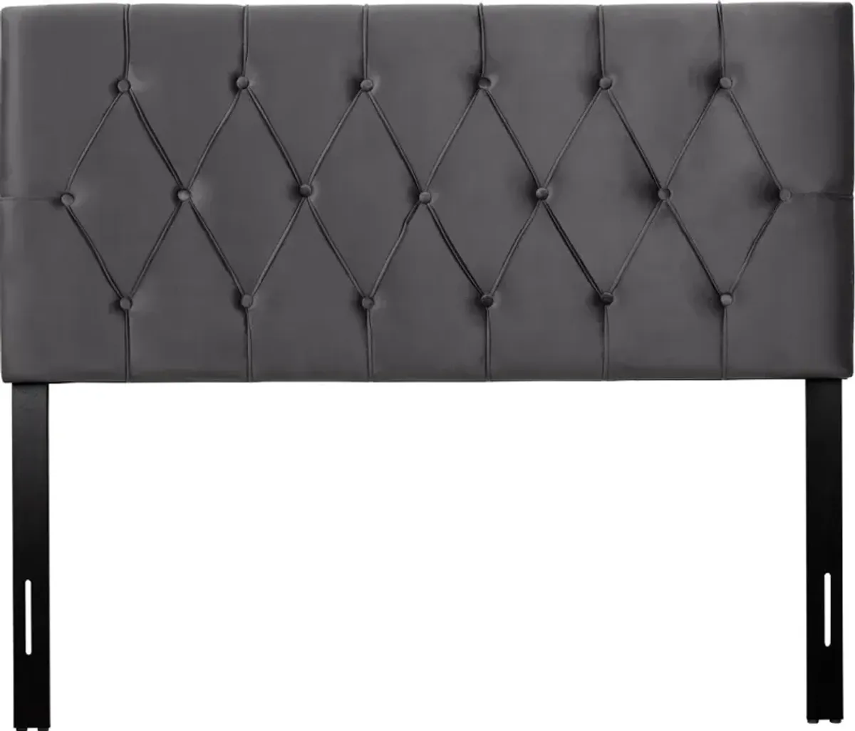 Catalina Gray Velvet Full Headboard