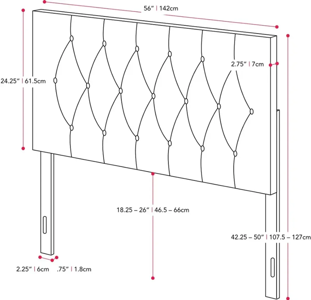 Catalina Gray Velvet Full Headboard