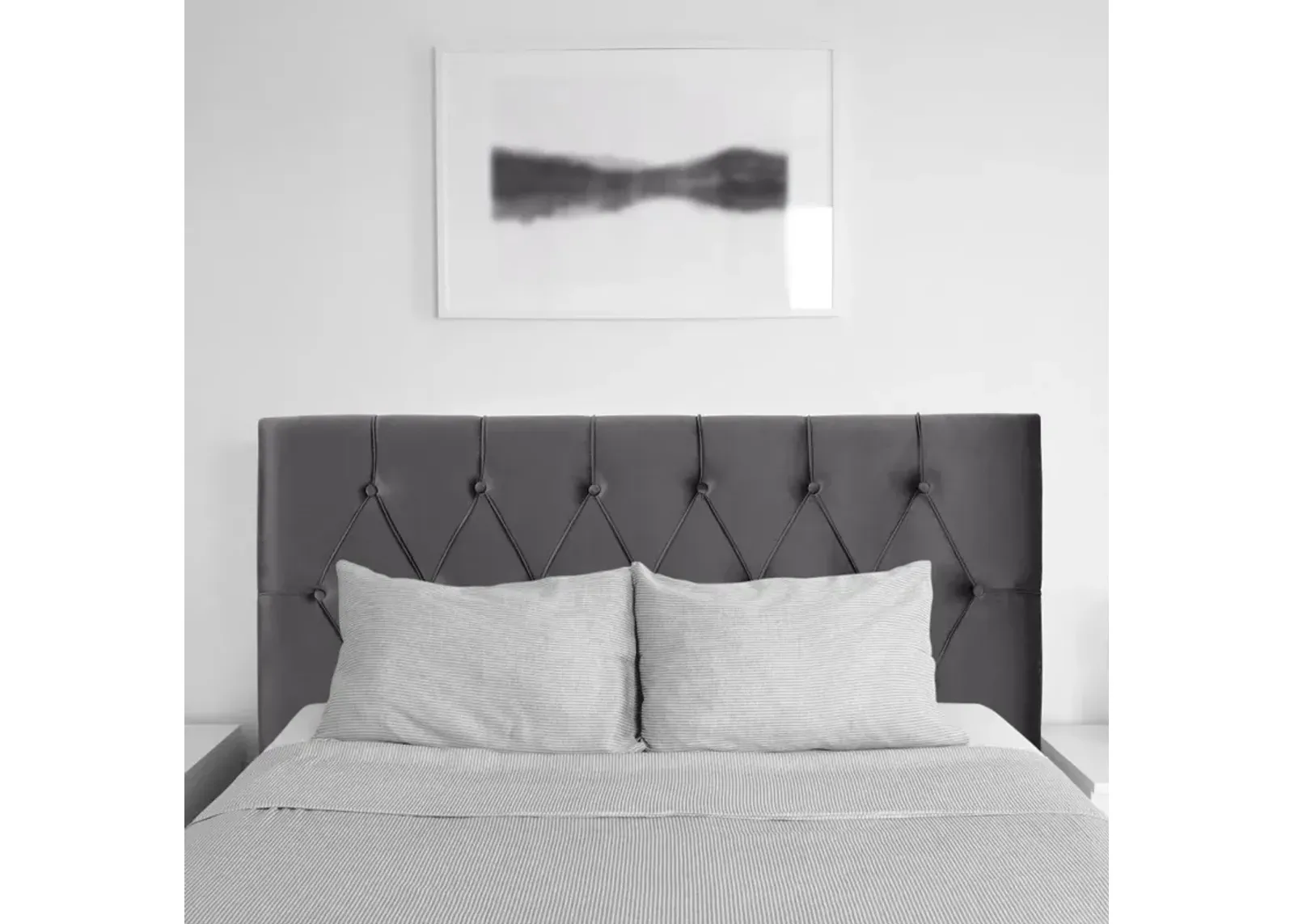 Catalina Gray Velvet Full Headboard