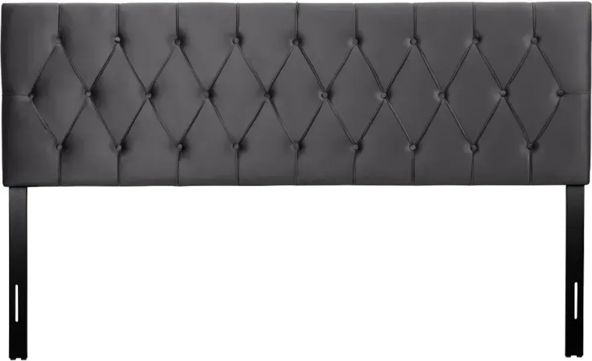 Catalina Gray Velvet King Headboard