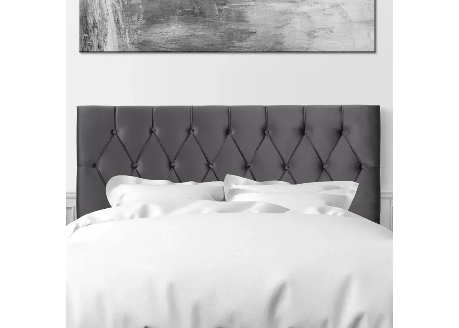 Catalina Gray Velvet Queen Headboard