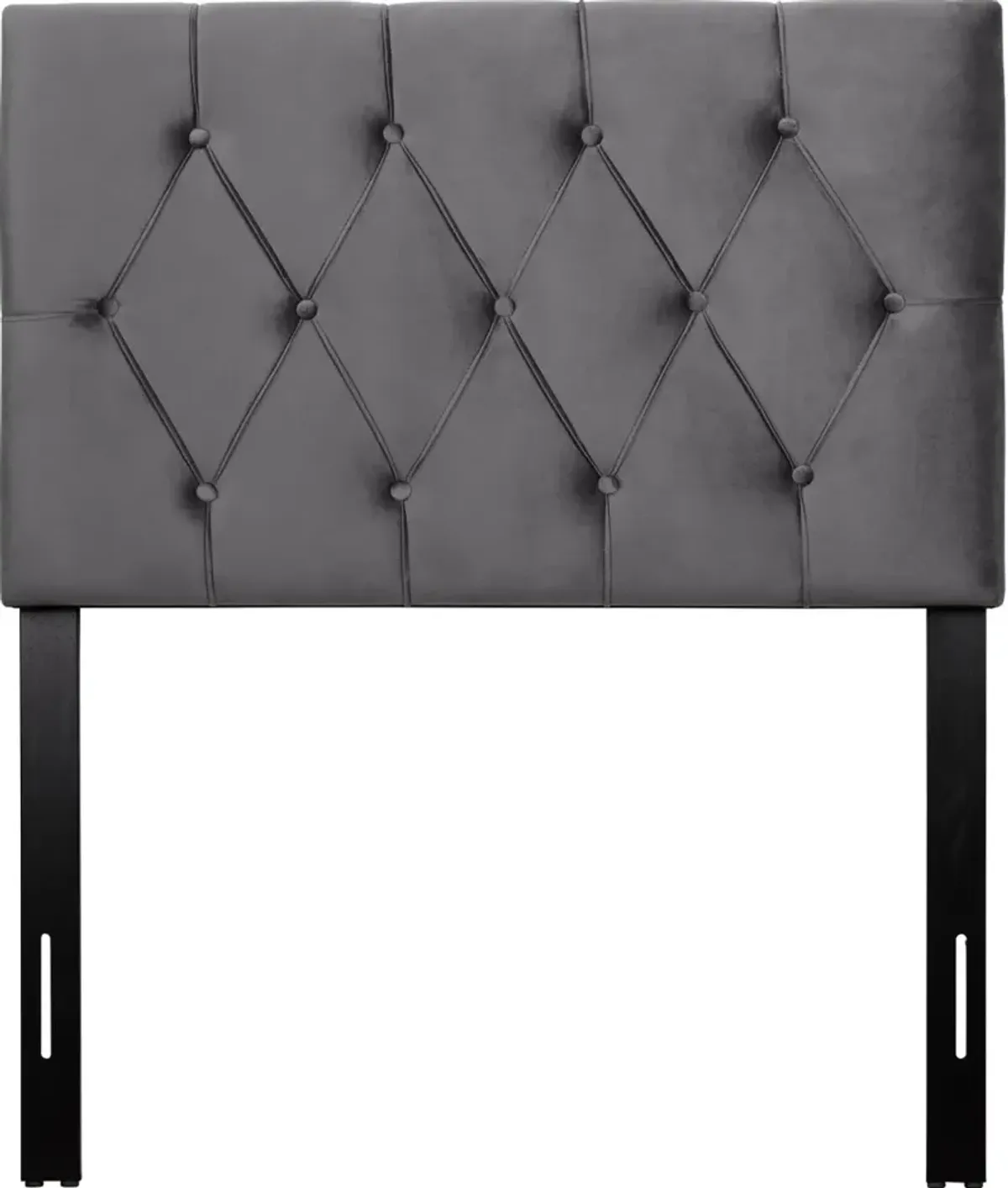 Catalina Gray Velvet Twin Headboard