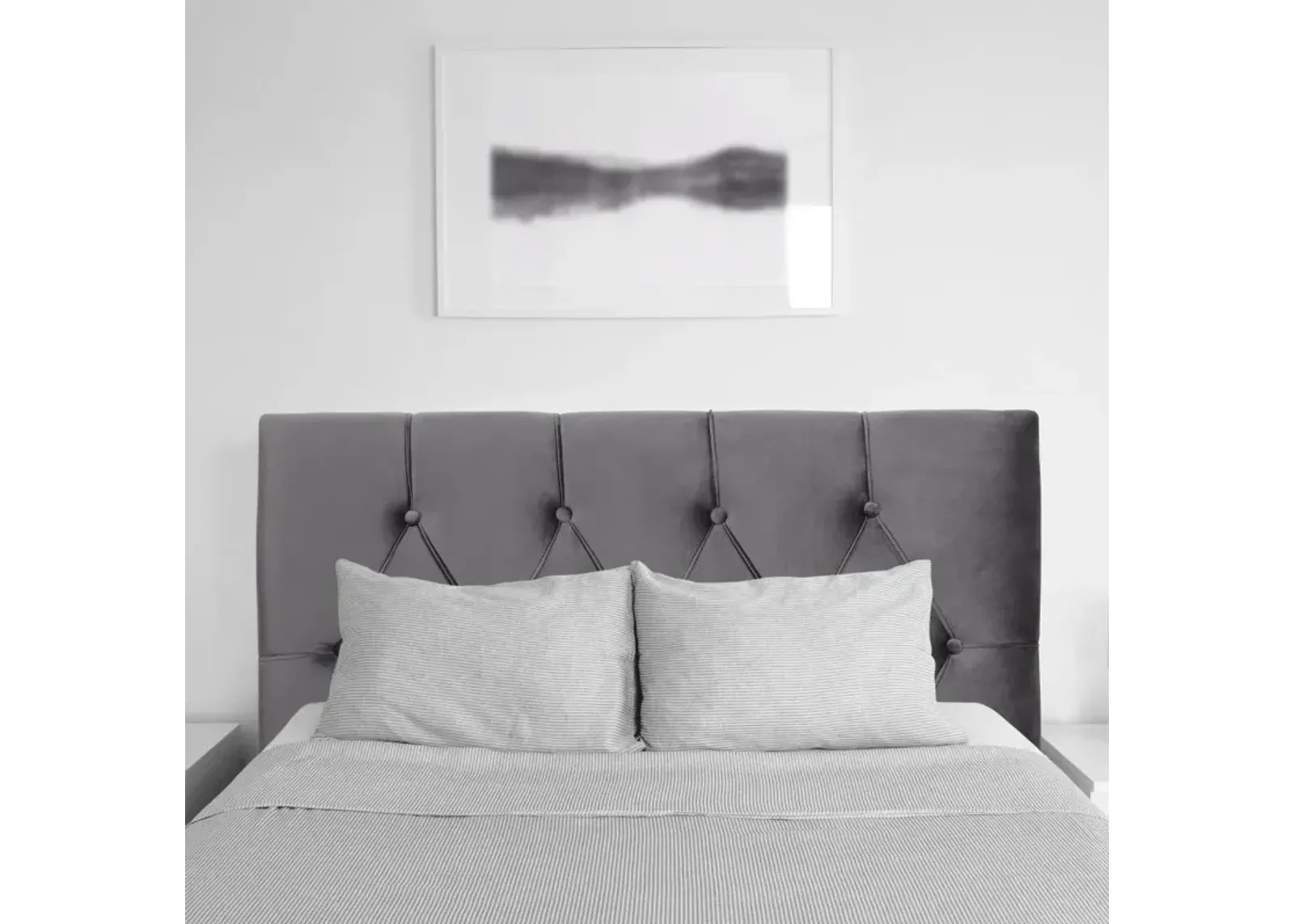 Catalina Gray Velvet Twin Headboard