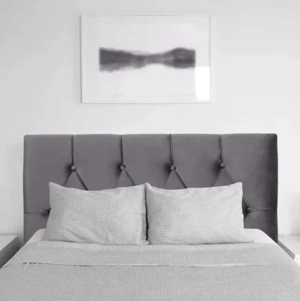Catalina Gray Velvet Twin Headboard