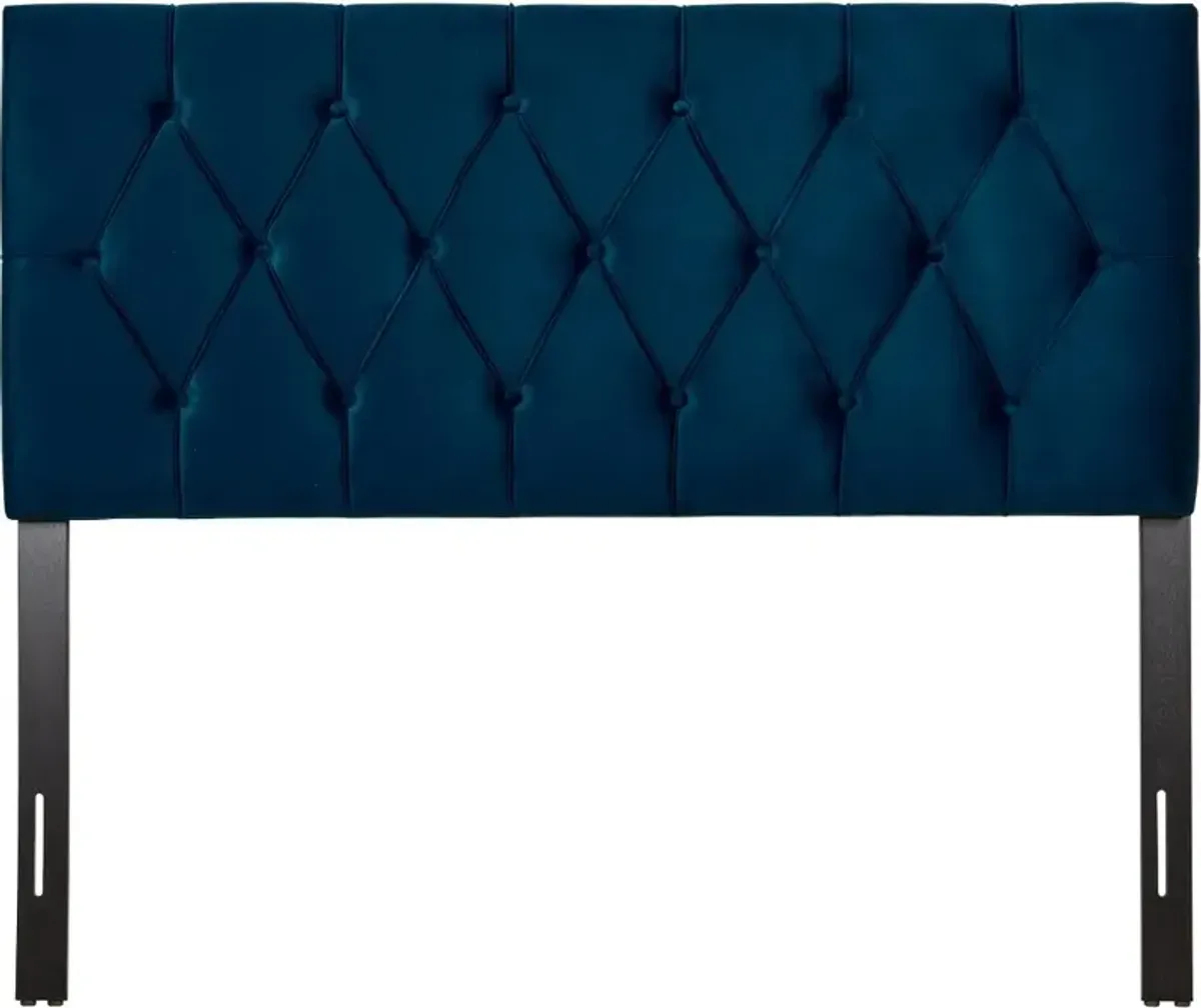 Catalina Velvet Navy Full Headboard