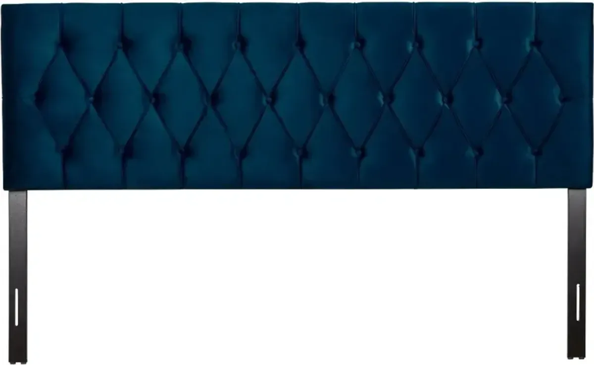 Catalina Navy Velvet King Headboard