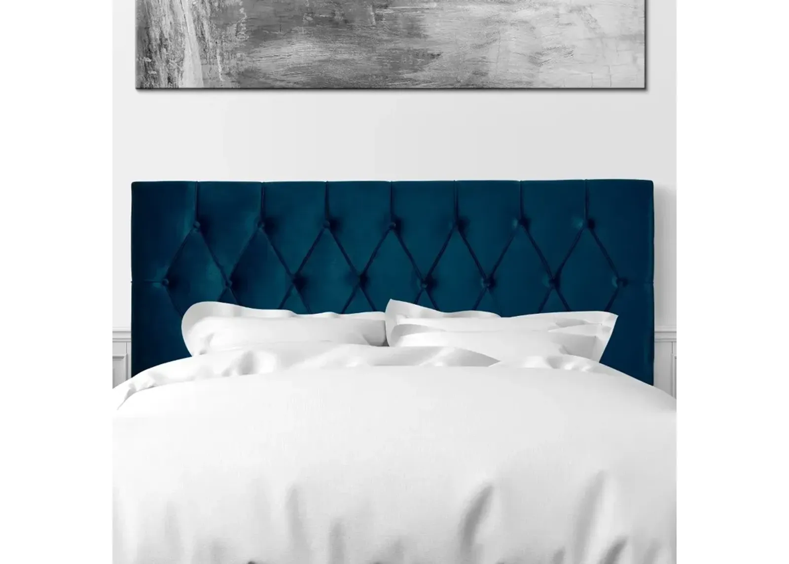 Catalina Navy Velvet Queen Headboard