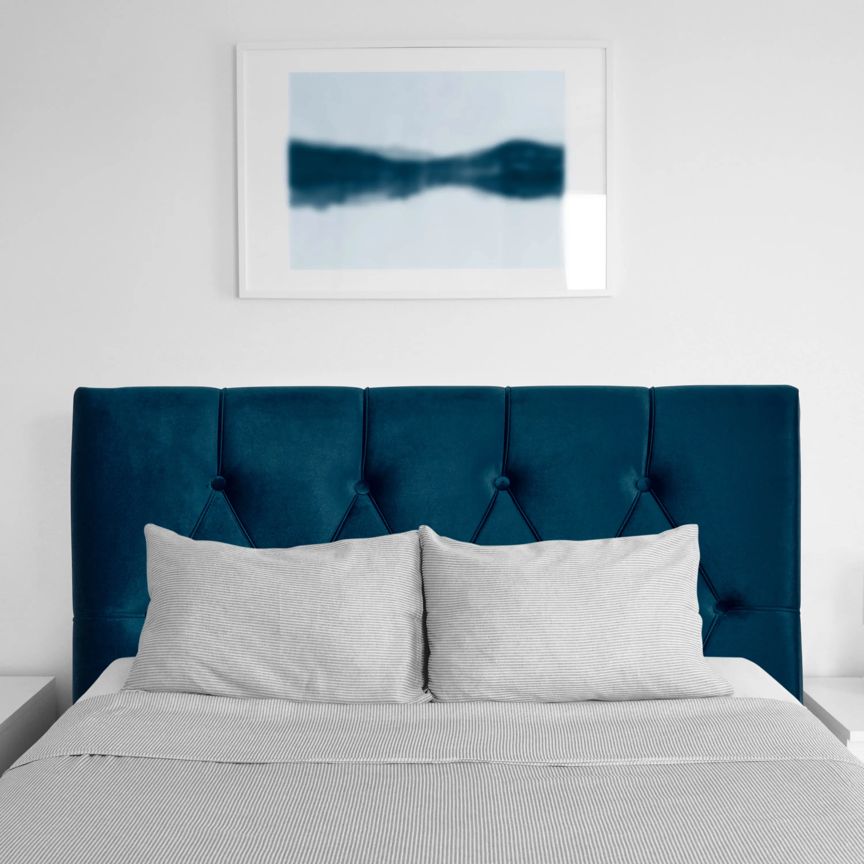 Catalina Navy Velvet Twin Headboard