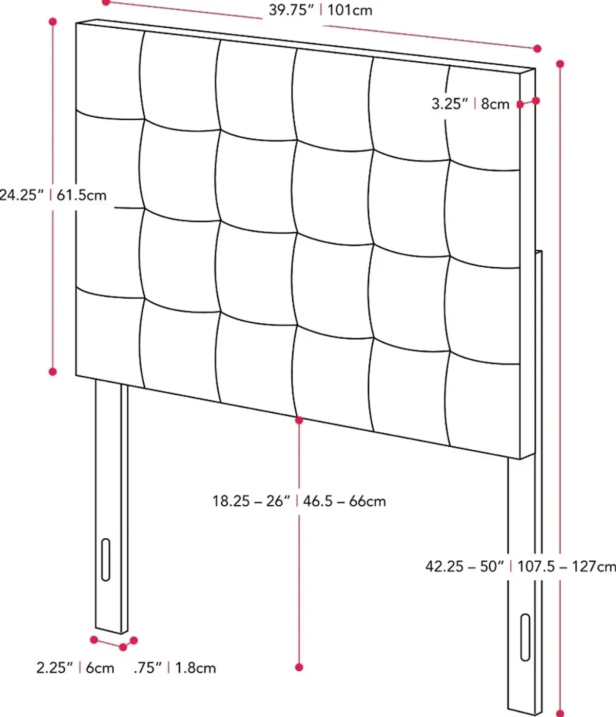 Valencia Gray Twin Headboard