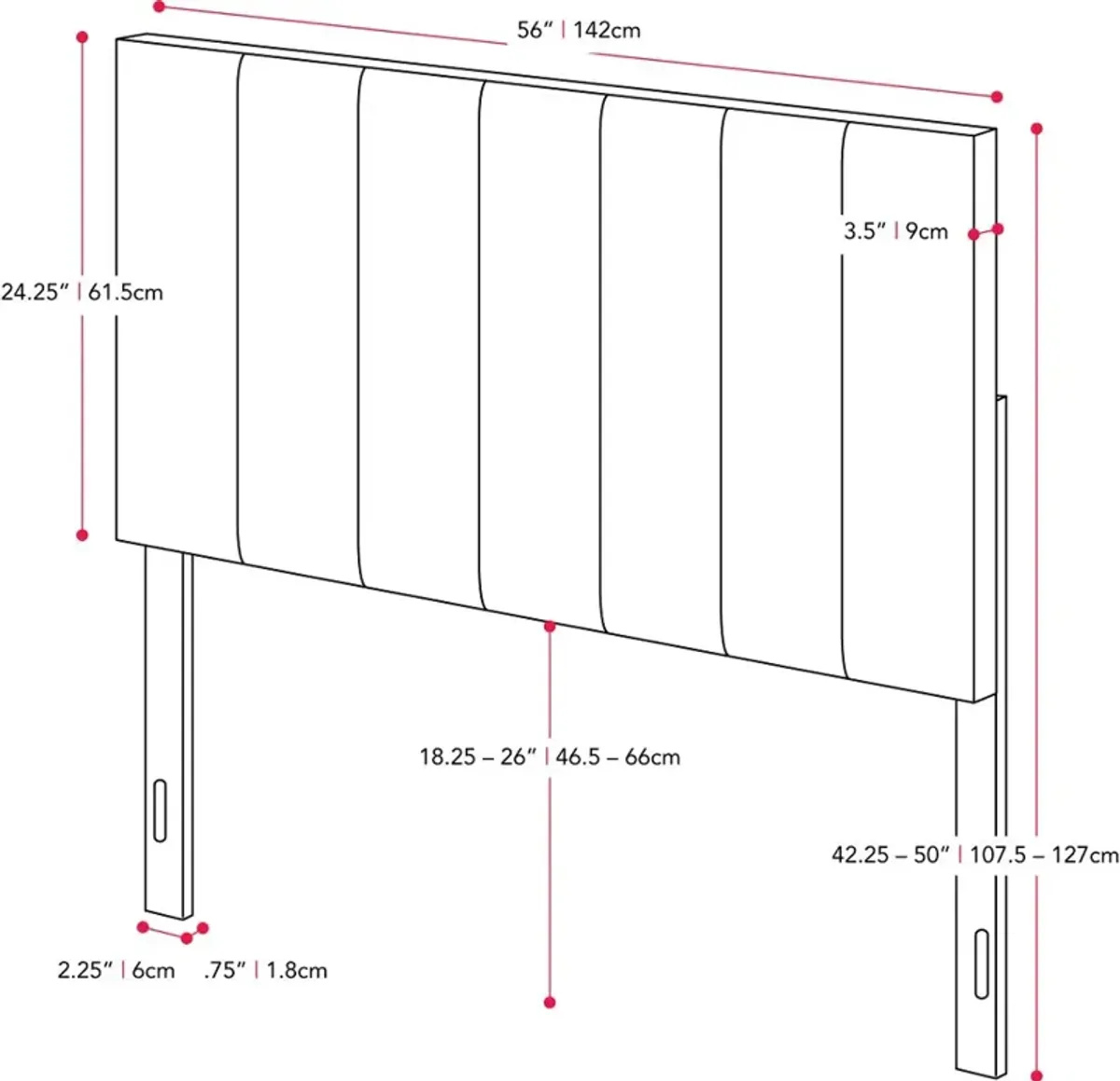 Helena Cream Velvet Full Headboard