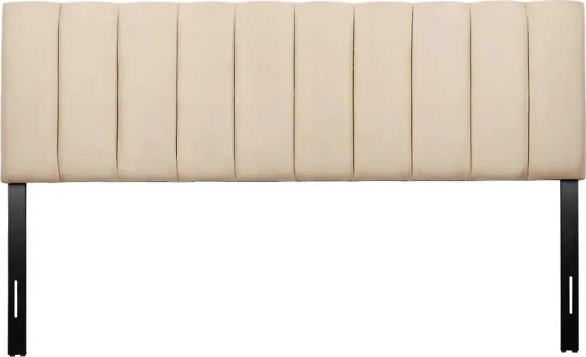 Helena Cream Velvet King Headboard