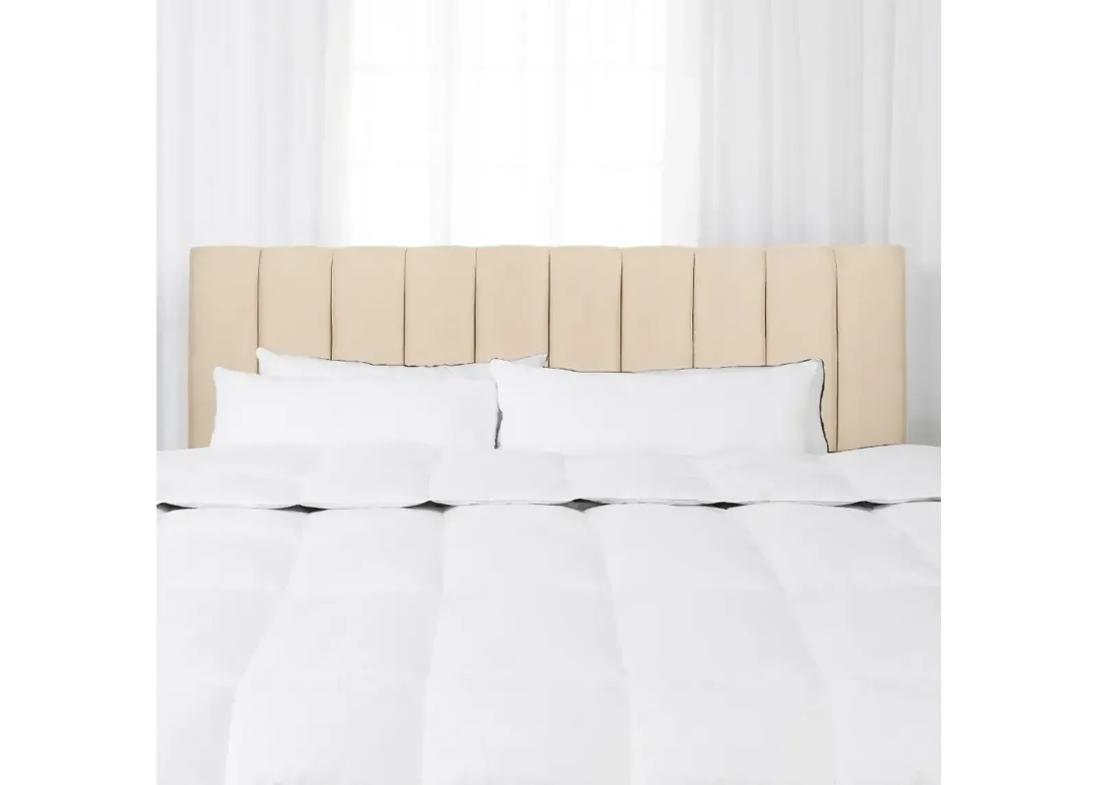 Helena Cream Velvet King Headboard