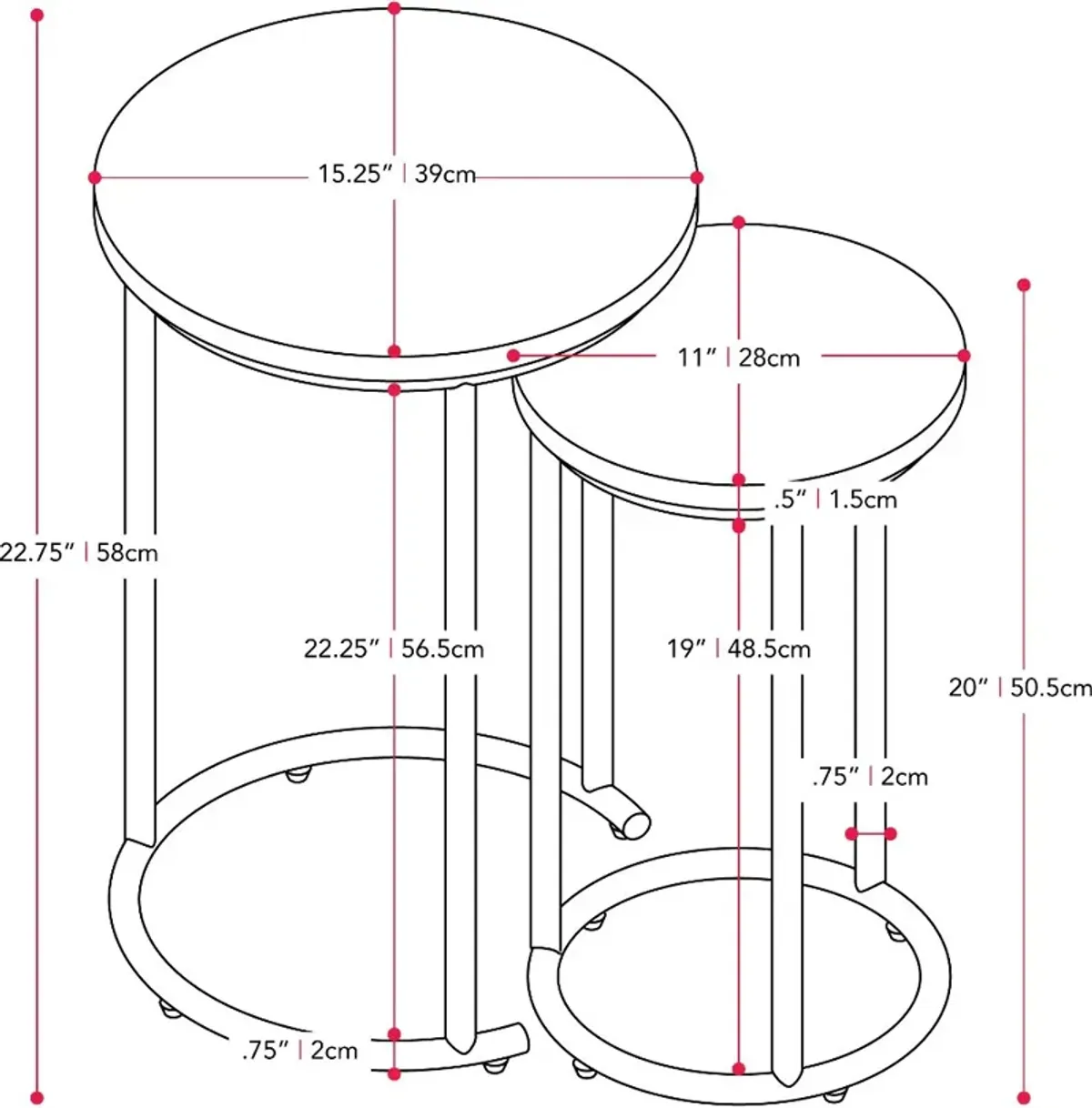 Fort Worth Light Brown Nesting Side Tables