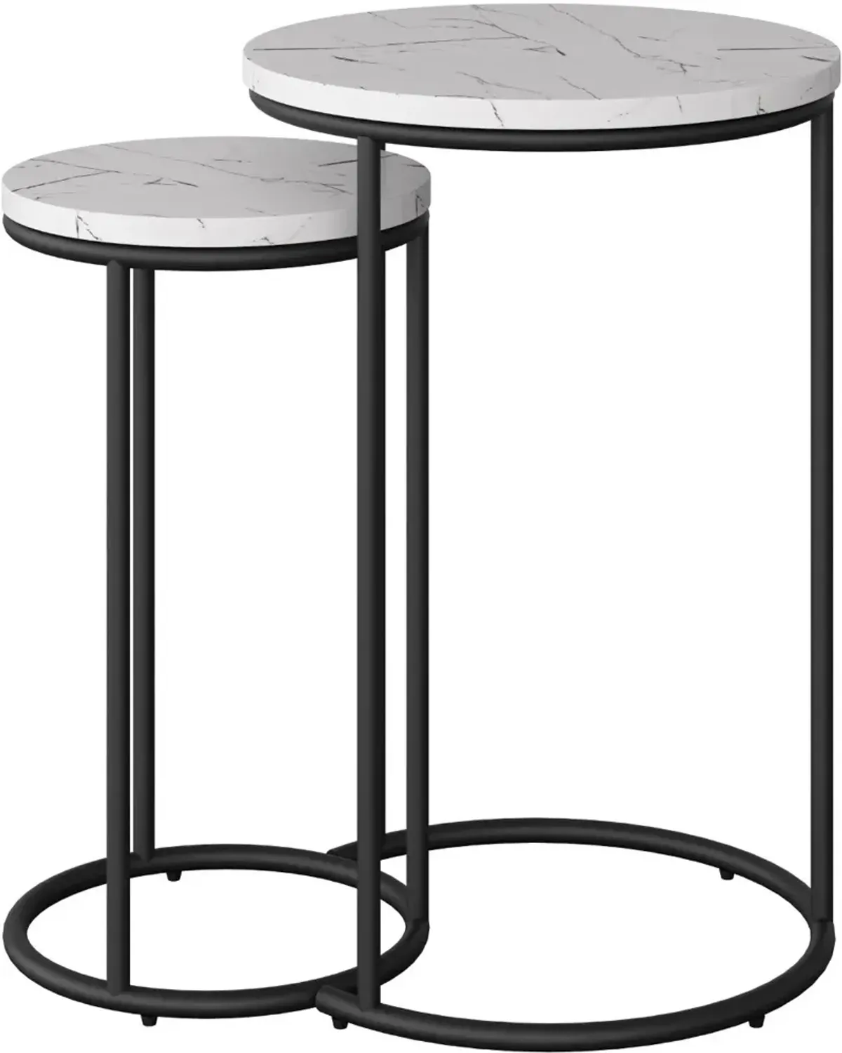 Fort Worth White Marble Nesting Side Tables