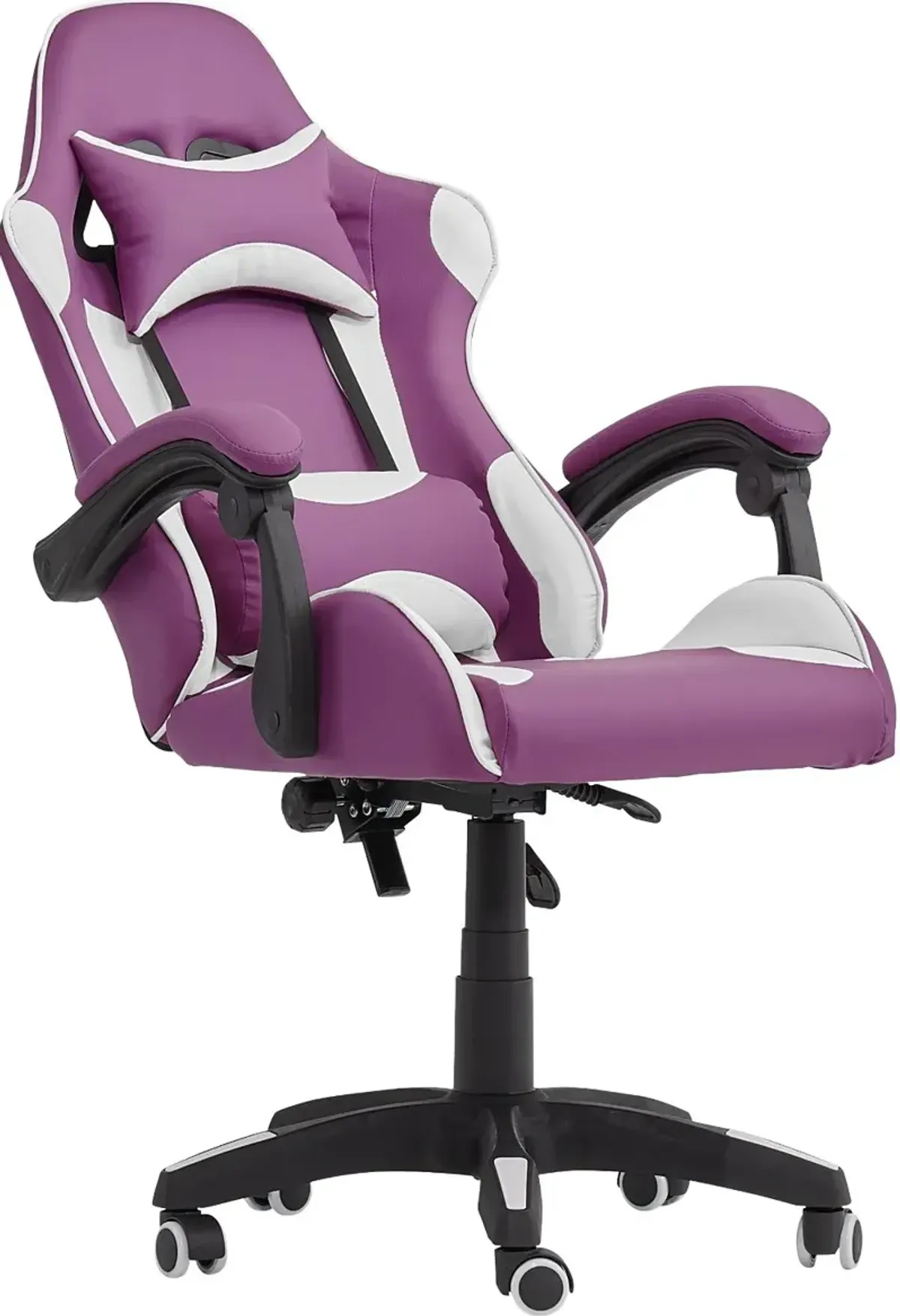 CorLiving Ravagers Gaming Chair in Purple and White