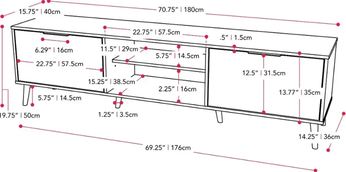 Cole Light Brown TV Stand with Storage