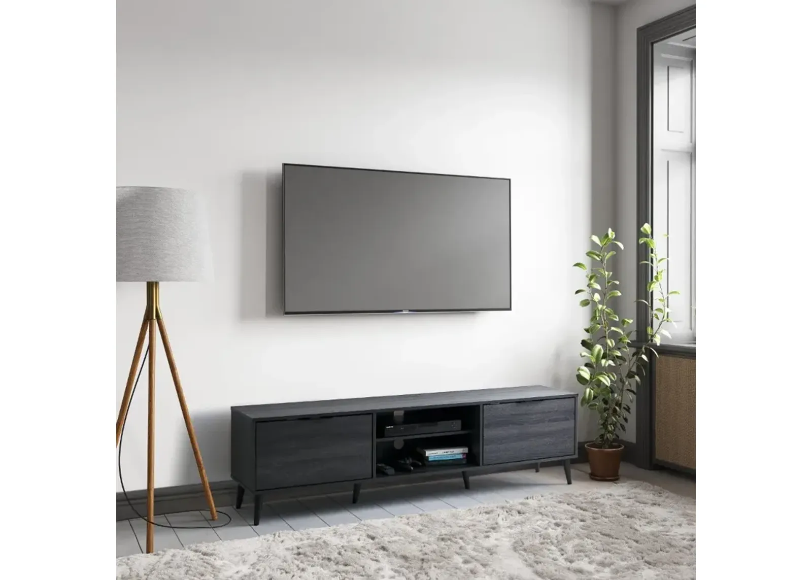 Cole Gray TV Stand with Storage