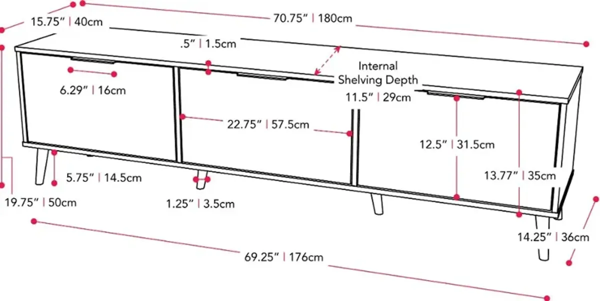 Cole Gray Closed Storage TV Stand