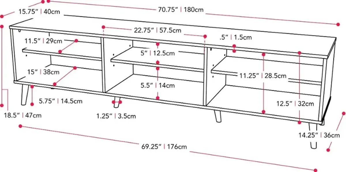 Cole Light Brown TV Stand with Open Shelves