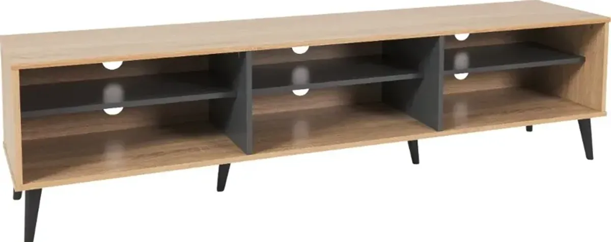 Cole Light Brown TV Stand with Open Shelves