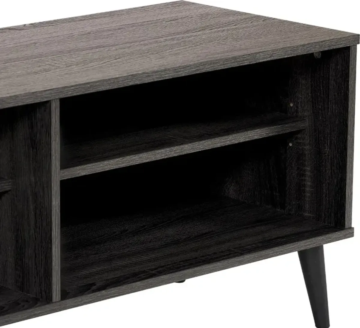 Cole Gray TV Stand with Open Shelves