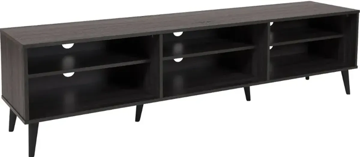 Cole Gray TV Stand with Open Shelves